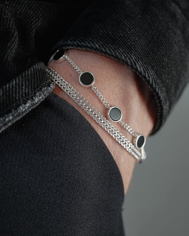 EQUAL ONYX BRACELET 950 STERLING SILVER
